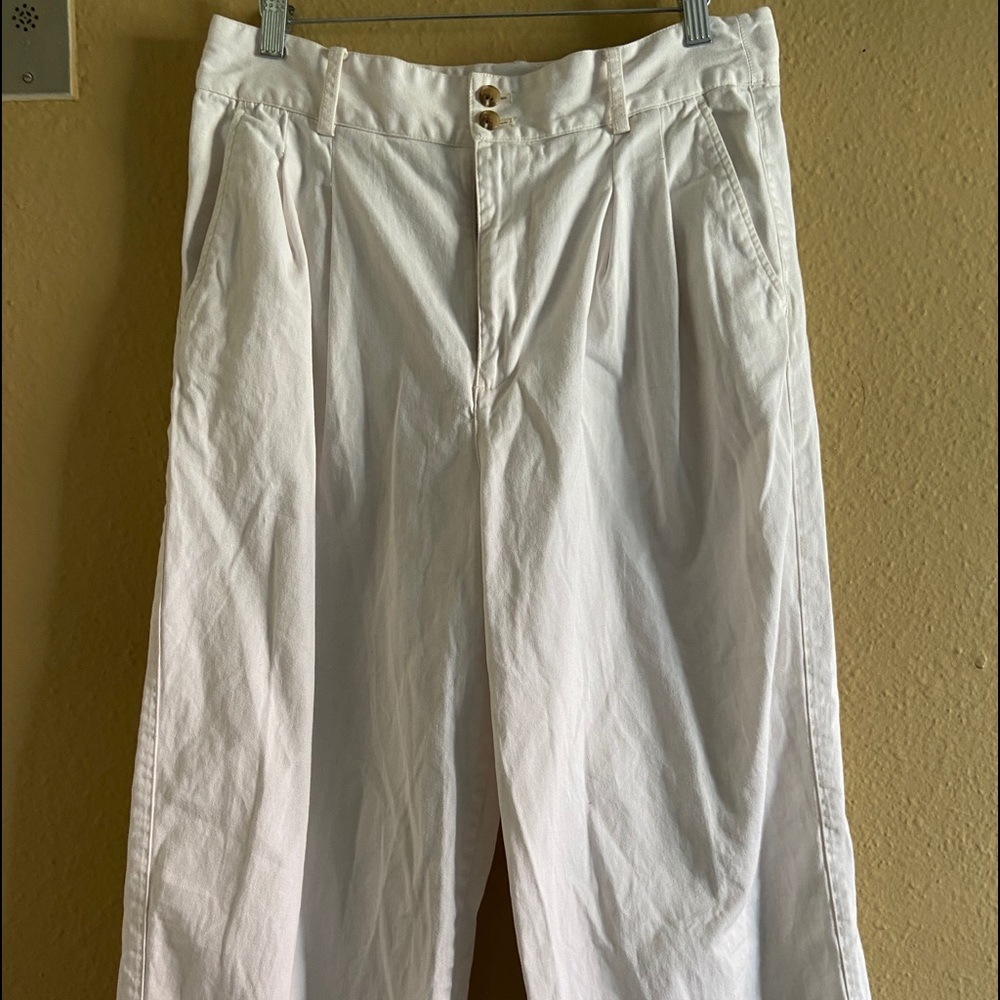 Madewell High Rise Cropped Wide Leg Pleated Pants